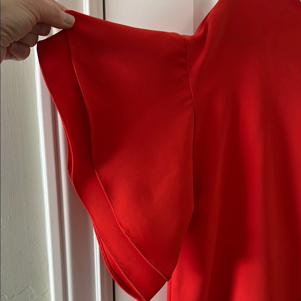 H&M Red Ruffled Short Sleeve Blouse - Picture 7 of 7